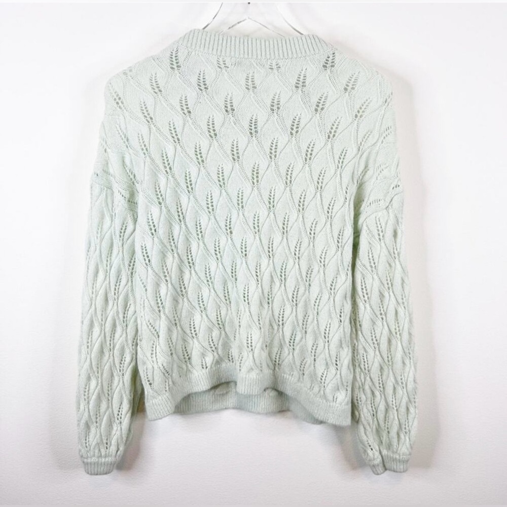 Boden Pointelle Fluffy Knit Sweater 6 Blue - Picture 5 of 5